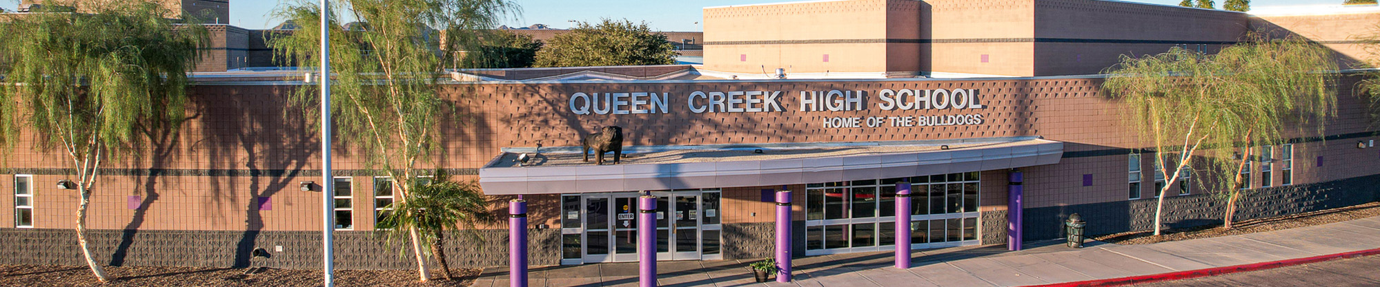Front view of Queen Creek High School 